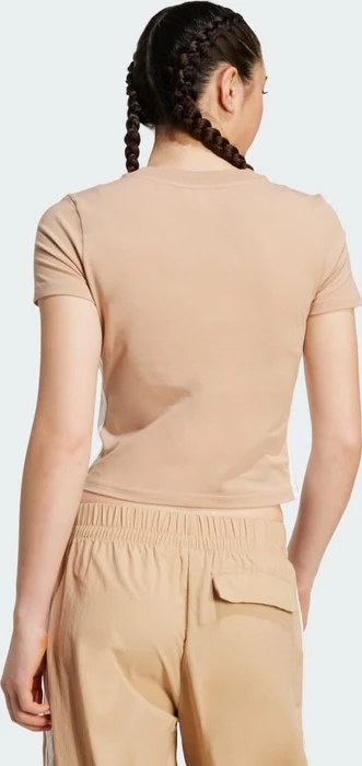adidas Essentials 3-Streifen Slim Baby T-Shirt kurzarm warm sandstone/white (Damen)