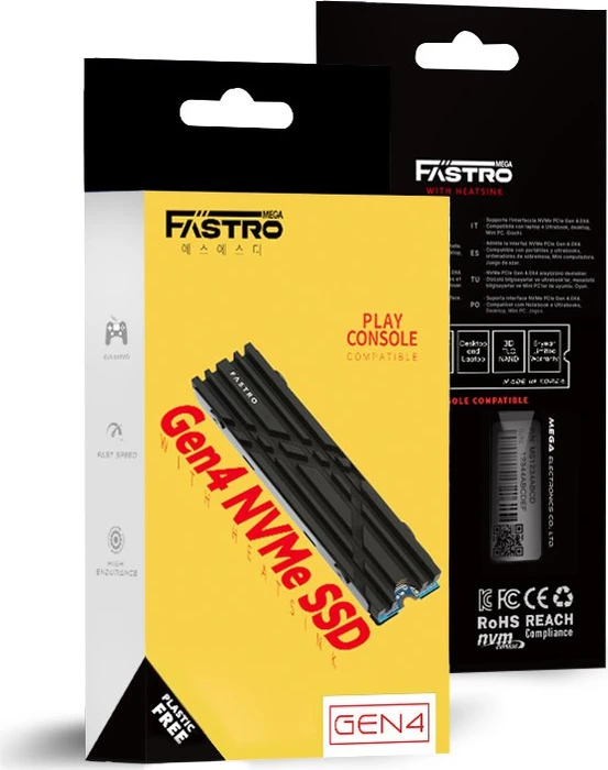 MEGA Electronics Fastro MS300 SSD 2TB, M.2 2280 / M-Key / PCIe 4.0 x4, Kühlkörper