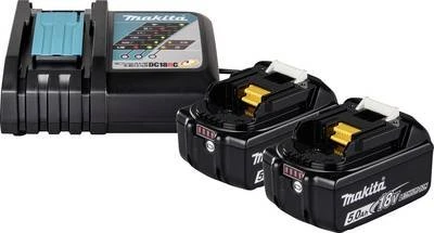 Makita Powersource-Kit Starterset 18V, 5.0Ah, Li-Ionen, 2 Akkus [10.0Ah] [180Wh]