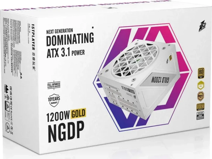 1st Player NGDP Gold weiß 1200W, ATX 3.1