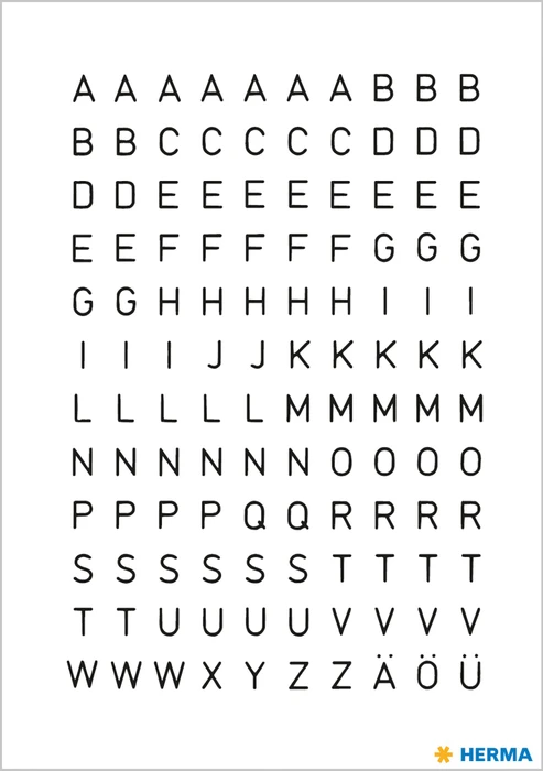 Herma Buchstabenetiketten A-Z, 4x8mm, wetterfest, schwarz, 10er-Pack (2400 Etiketten)