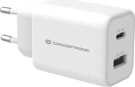 Conceptronic 2-Port 33W USB PD-PPS-Ladegerät QC 3.0 weiß