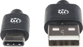 Manhattan Hi-Speed USB-C Anschlusskabel USB 2.0 Typ-A-Stecker - Typ-C-Stecker 480Mbps 1m schwarz