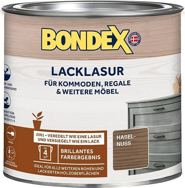 Bondex Lacklasur 2in1 innen haselnuss, 375ml