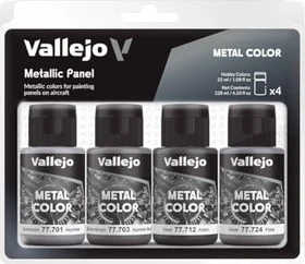 Vallejo Metal Color Metallic Panel Farbset, 4-tlg.
