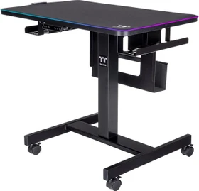 Thermaltake Cycledesk 100 elektrisch höhenverstellbarer Sitz-Steh-Schreibtisch 80x50cm schwarz/schwarz