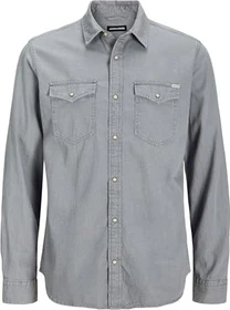 Jack & Jones Comfort Fit Jeans Hemd langarm light grey denim (Herren)