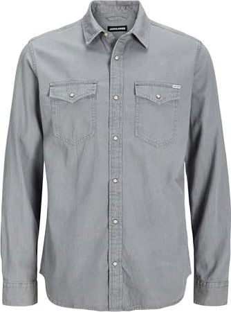 Jack & Jones Comfort Fit Jeans Hemd langarm light grey denim (Herren)