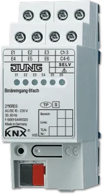Jung KNX Binäreingang 6-fach, 2TE REG