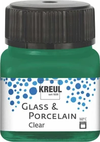 Kreul Glass & Porcelain Clear Malfarbe, dunkelgrün, 20ml