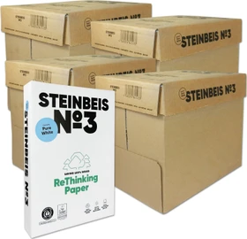 Steinbeis No. 3 Pure White ReThinking Universalpapier weiß, A4, 80g/m², 10000 Blatt