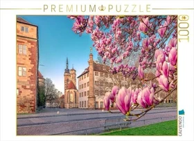 Calvendo Magnolienblüte in Stuttgart und die Stiftskirche