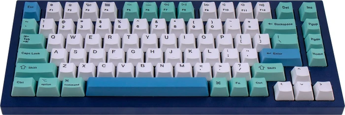 Keychron Q1/Q2/K2 OEM Dye-Sub Keycap-Set Iceberg, Kunststoff (PBT), Iceberg, blau/türkis/weiß, 97 Tasten (83+14), ANSI-US