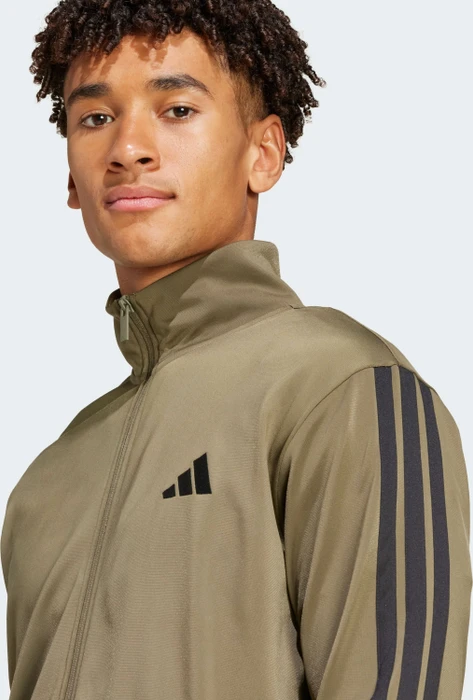 adidas Basic 3-Streifen Tricot Trainingsanzug olive strata (Herren)