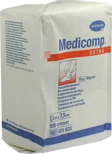 Hartmann Medicomp Extra Kompresse unsteril, 7.5 x 7.5cm, 100 Stück
