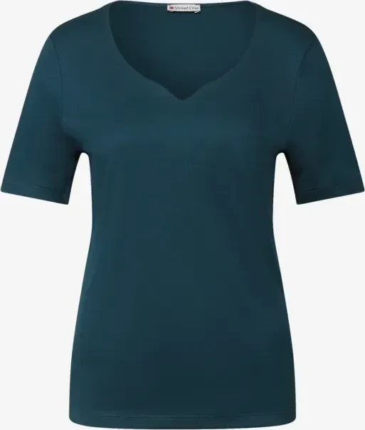 Street One Herzausschnitt T-Shirt kurzarm tide blue (Damen)