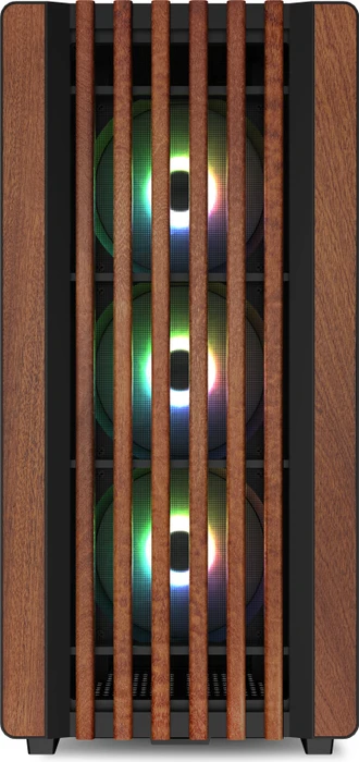 Sharkoon Rebel C70G RGB, schwarz/braun, Glasfenster