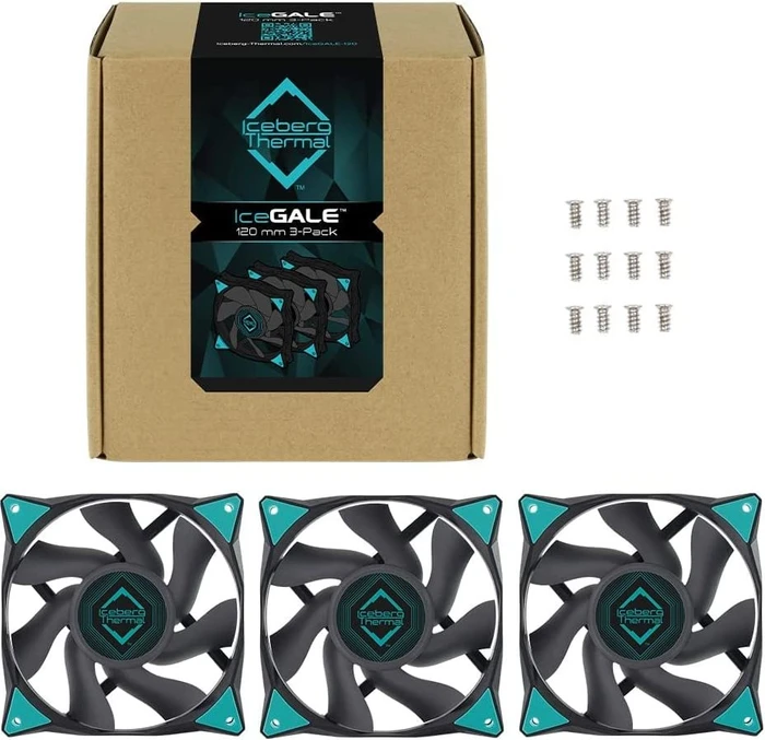 Iceberg Thermal IceGALE, Black, 120mm, 3er-Pack