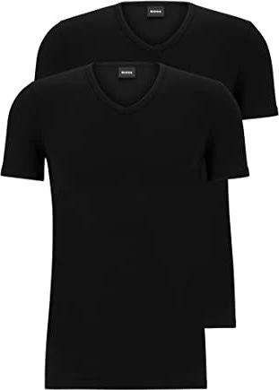 Hugo Boss Slim Fit Baumwolle 2er-Pack T-Shirt kurzarm schwarz (Herren)