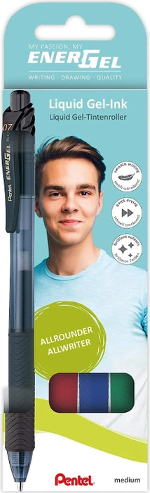 Pentel EnerGel X BL107 0.7mm/0.35mm Gelroller, 4er-Set