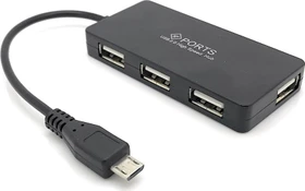 Sertronics 4 Port Hub, 4x USB-A 2.0, USB 2.0 Micro-B [Buchse] (125150)