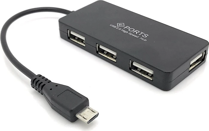 Sertronics 4 Port Hub, 4x USB-A 2.0, USB 2.0 Micro-B [Buchse]