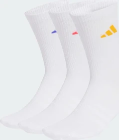 adidas Cushioned Crew Socken white/solar purple/crew yellow/pure turbo, 3 Paare