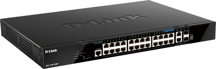 D-Link DGS-1520 Rackmount Gigabit Smart Switch, 26x RJ-45, 2x SFP+, 370W PoE+