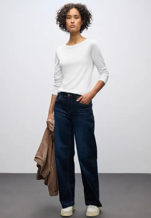 Street One Basic Shirt langarm weiß (Damen)