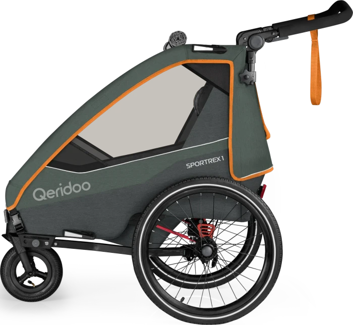 Qeridoo Sportrex 1 Fahrradanhänger forest green (Modell 2023)