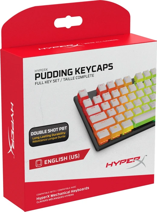 HP HyperX Pudding Keycaps, Kunststoff (PBT) Double-Shot, weiß, 104 Tasten, ANSI-US