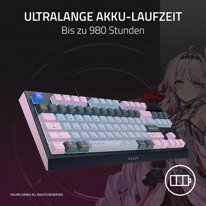 Razer BlackWidow V4 TKL Hyperspeed, Wuthering Waves, hot-swap, Razer ORANGE Tactile Gen-3, USB/Bluetooth, US