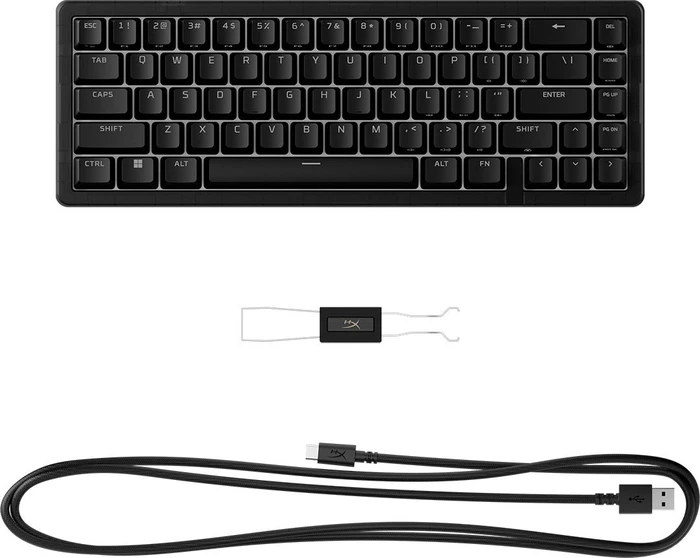 HP HyperX Origins 2 Pro 65, transparent/schwarz, LEDs RGB, HyperX RED, USB, US