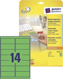 Avery-Zweckform Ordneretiketten, 99.1x38.1mm, ablösbar, grün, 20 Blatt (280 Etiketten)
