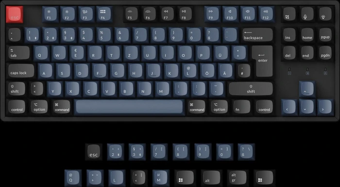 Keychron K8 Pro, TKL, schwarz, LEDs RGB, hot-swap, Gateron G Pro BROWN, USB/Bluetooth, DE