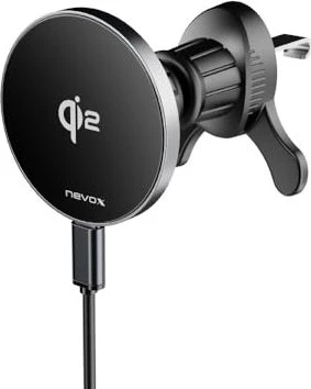 Nevox Wireless QI2 Fast Car Charger 15W kompatibel mit MagSafe schwarz
