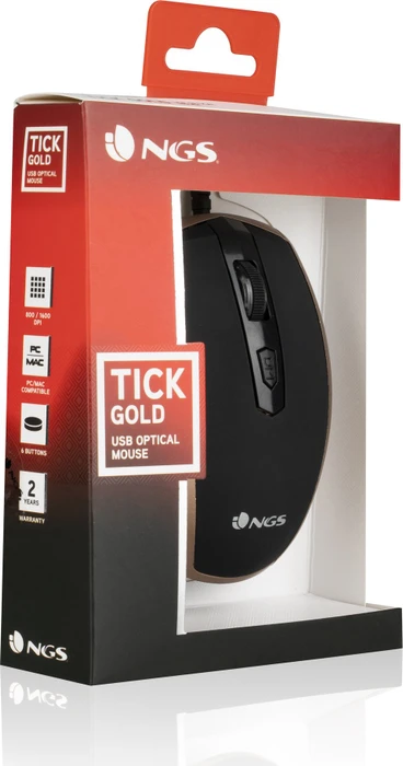 NGS Tick Wired Mouse gold, USB