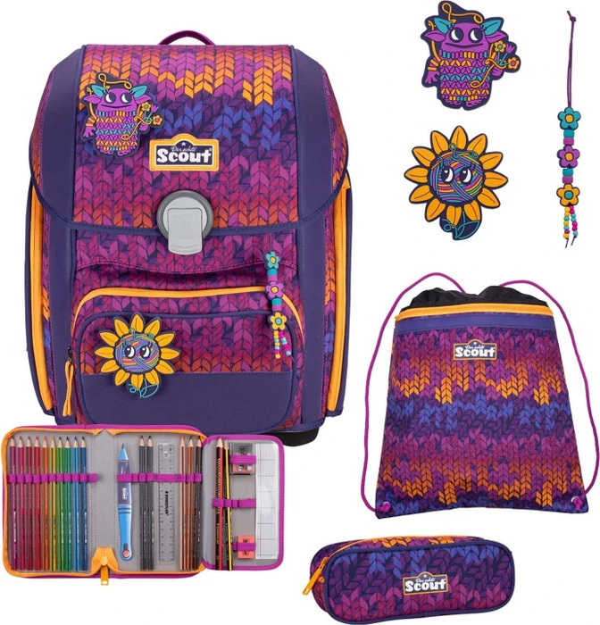 Scout Genius Superflash Fantasy Schultaschen-Set, 4-tlg.