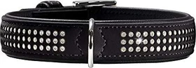 Hunter Softie Triluxe Hundehalsband, Kunstleder, glitzernde Strasssteine, 55 M, schwarz