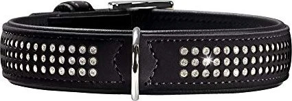 Hunter Softie Triluxe Hundehalsband, Kunstleder, glitzernde Strasssteine, 55 M, schwarz