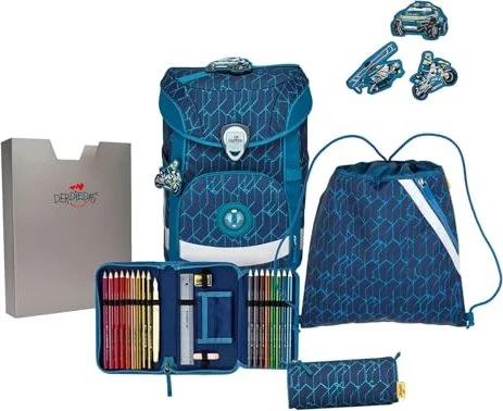 DerDieDas ErgoFlex Easy Blue Speed Schultaschen-Set, 5-tlg.