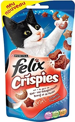 Purina Felix Crispies Rind und Huhn, 360g (8x 45g)