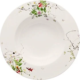 Rosenthal Brillance Bone China Fleurs Sauvages Suppenteller mit Fahne 23cm