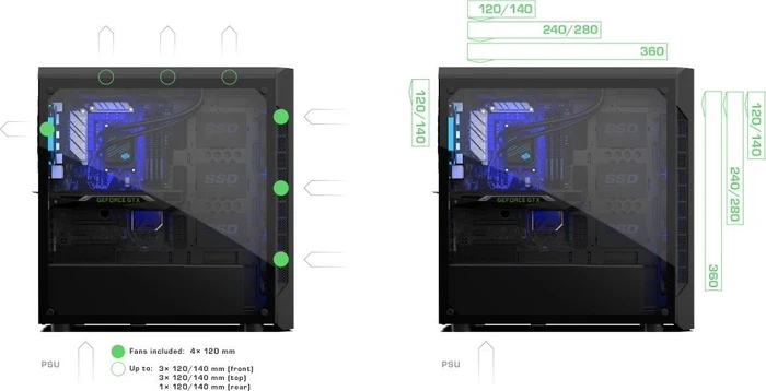 Endorfy SilentiumPC Armis AR7X TG RGB, Glasfenster