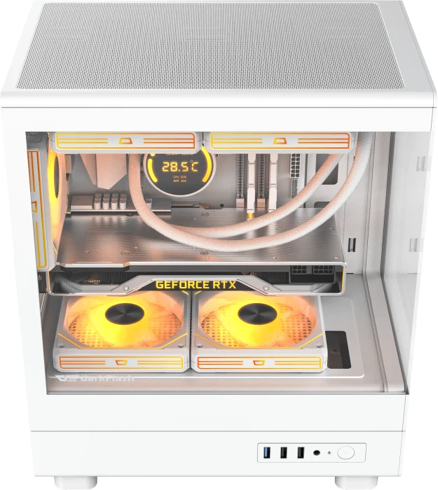 DarkFlash DB330M White, Glasfenster
