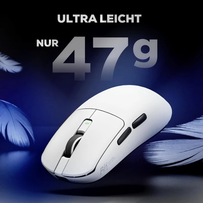 RK Royal Kludge M3 8K Wireless Gaming Mouse, Panda weiß/schwarz, USB/Bluetooth