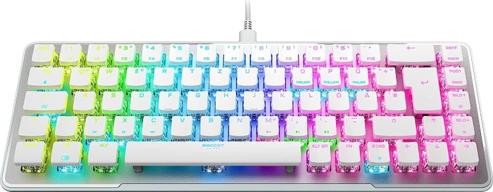 Roccat Vulcan II Mini Air, LEDs RGB, weiß/silber, TITAN II OPTICAL RED, USB/Bluetooth, DE