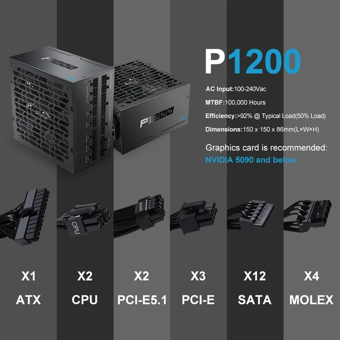 SAMA P Series P1200 schwarz 1200W, ATX 3.1
