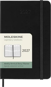 Moleskine Wochen-Notizkalender 1 Woche/2 Seiten Vertikal 2027, A6, Hardcover, schwarz