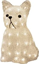 Konstsmide Acryl Figur Sitzender Hund LED 48x warmweiß